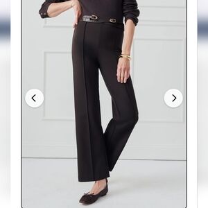 J. McLaughin Pull On Elastic Waist Kick Flare Pants Size Large Black